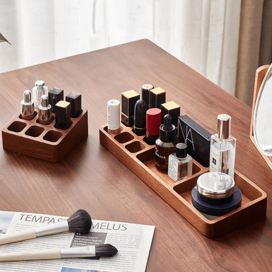 boite rangement maquillage en bois massif décoratf