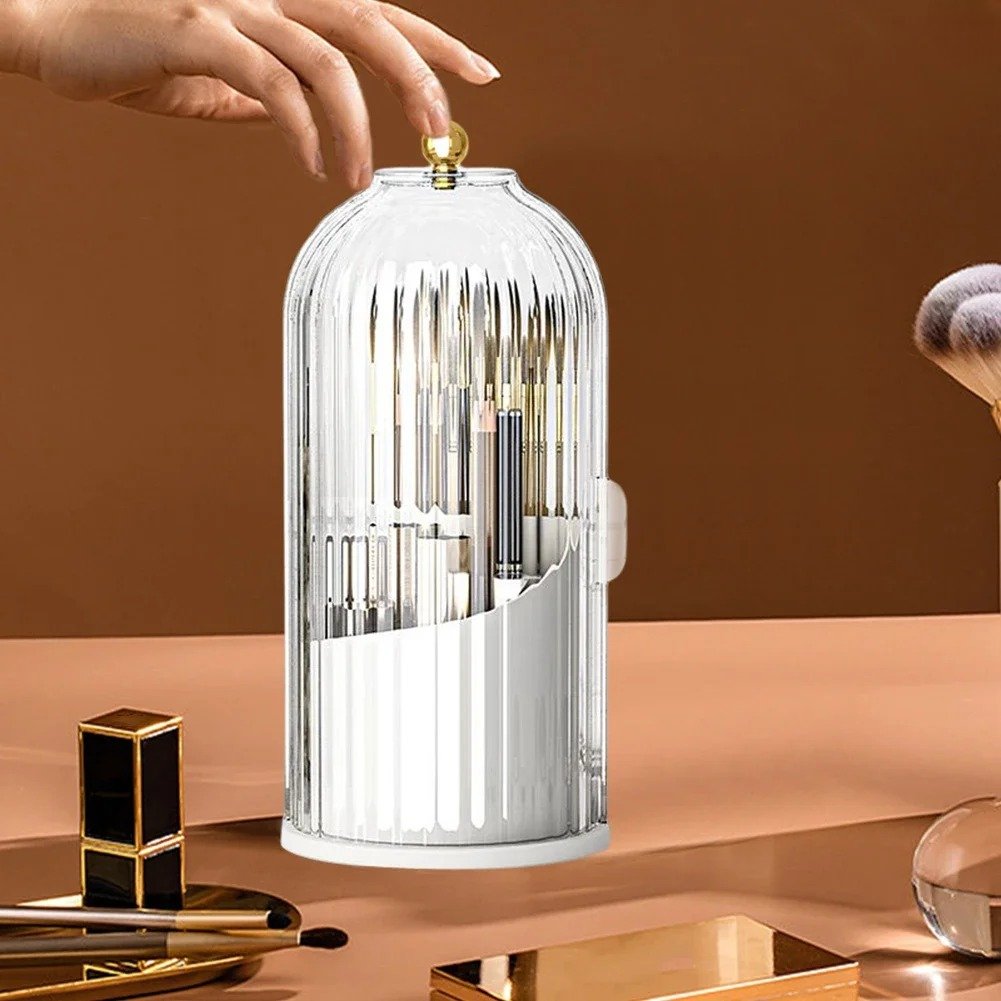 Organisateur Maquillage â porte-pinceaux-de-maquillage - Blanc Transparent - La trousse BeautĂ©