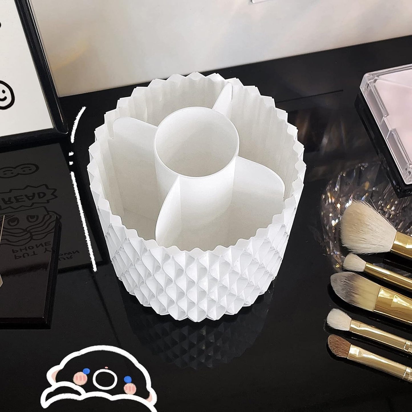 Organisateur Maquillage - porte-pinceaux-de-maquillage - Capsule Blanc - La trousse Beauté