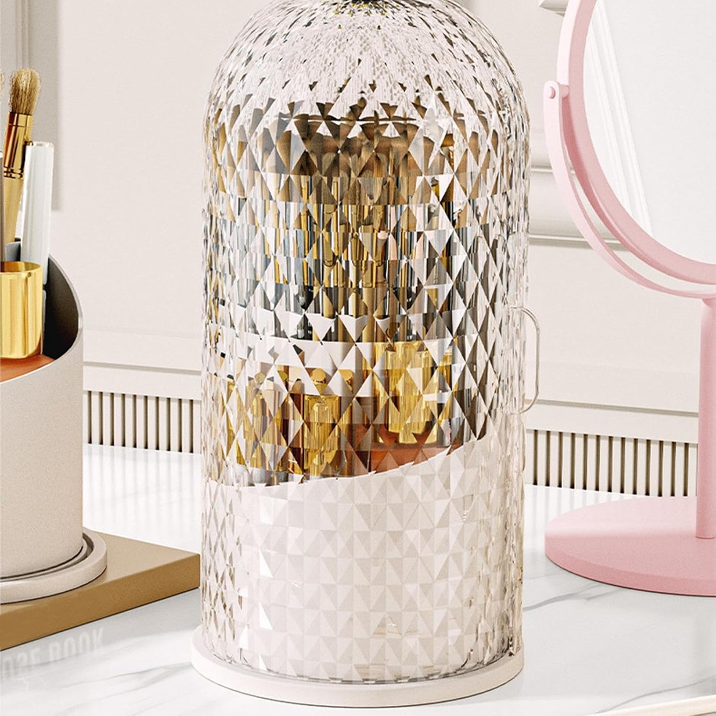 Organisateur Maquillage - porte-pinceaux-de-maquillage-Diamant Blanc - La trousse Beauté