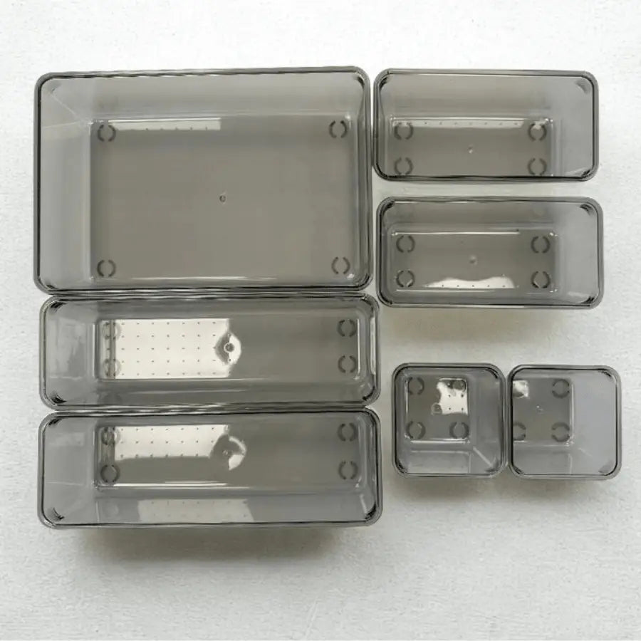 organisateur maquillage tiroir sept transparent noir
