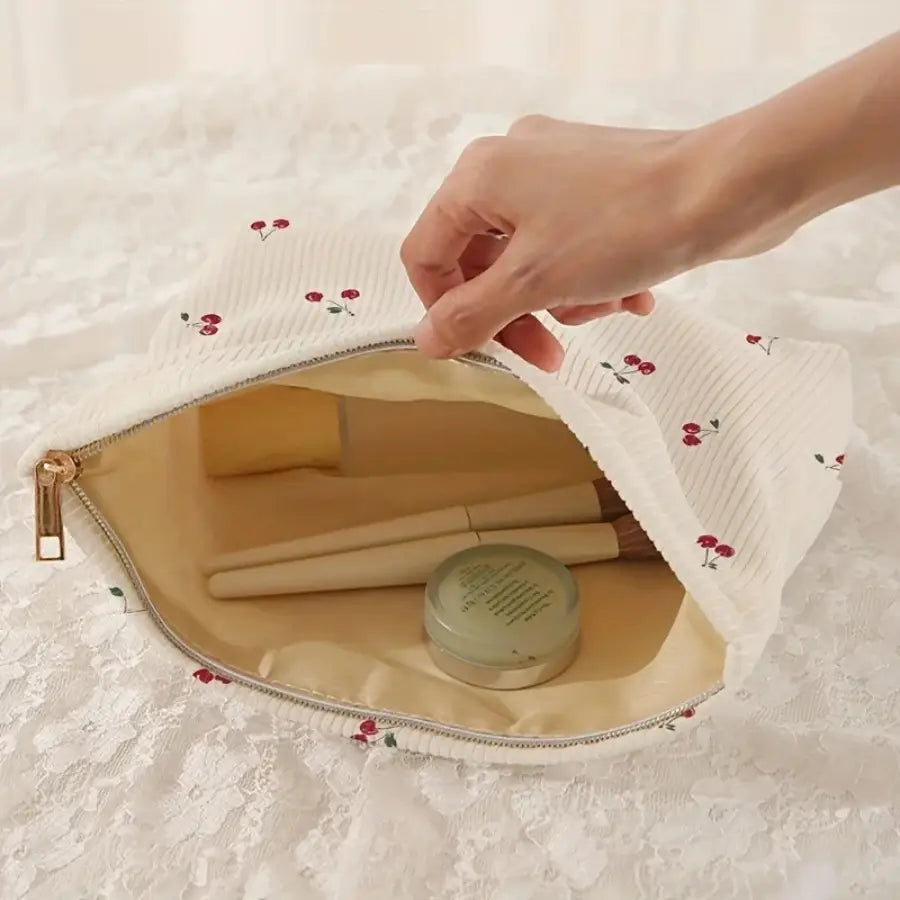 Pochette maquillage fermeture éclair grande ouverture
