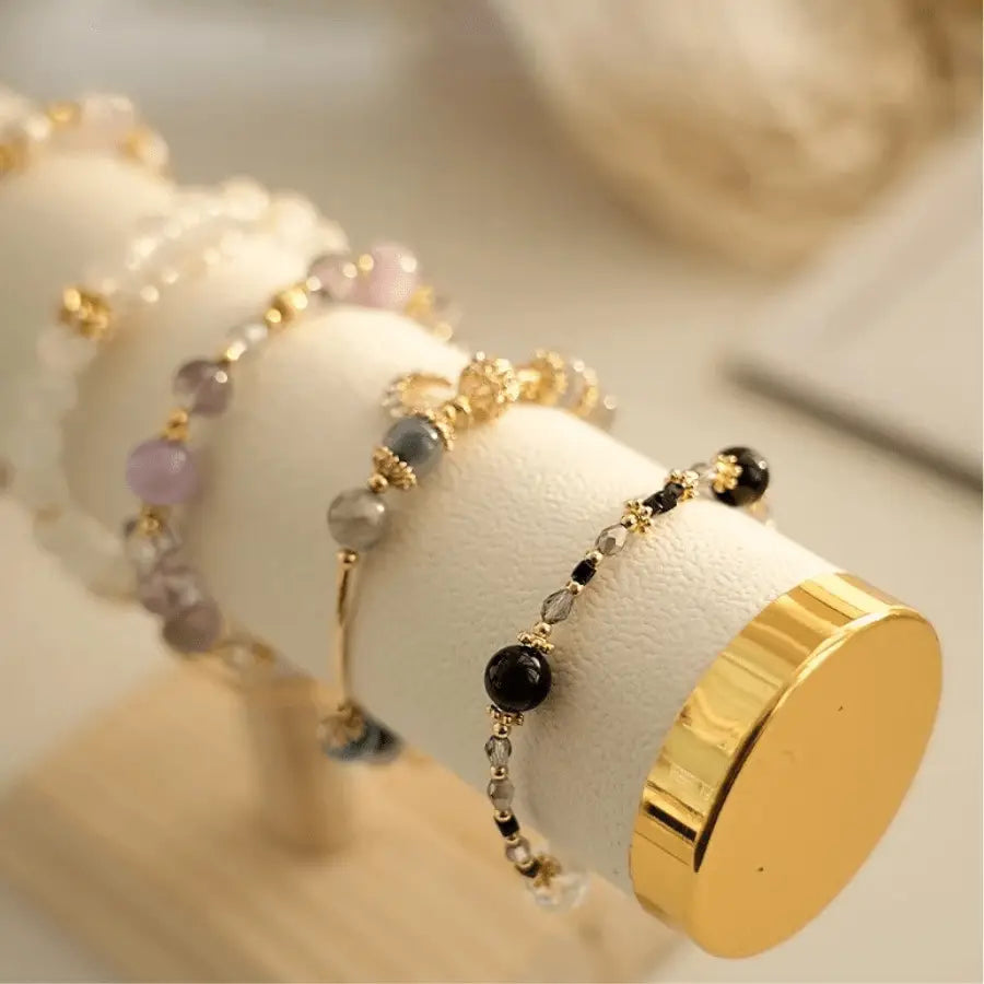 Porte bracelet rouleau bout or