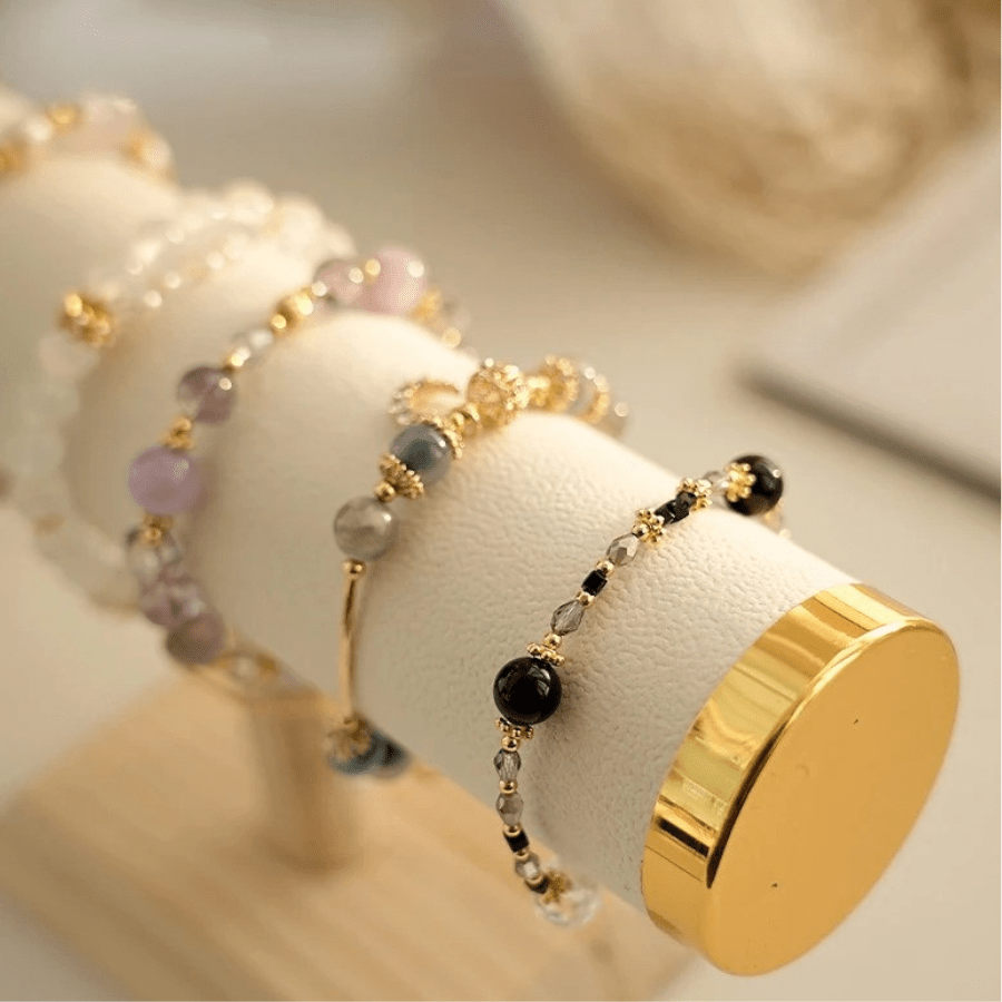 Porte bracelet rouleau bout or