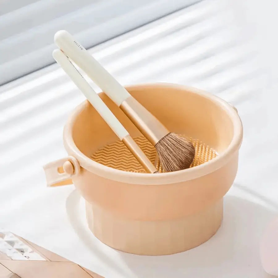 Pot à Pinceaux Maquillage | 3 - en - 1 Nettoyant - La trousse Beauté
