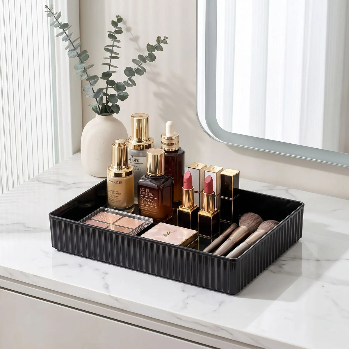rangement maquillage pour tiroir très grand plastique noir