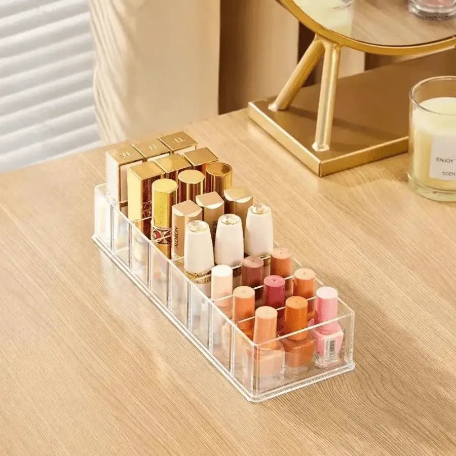 rangement pour tiroir maquillage petit format rouge à lèvres