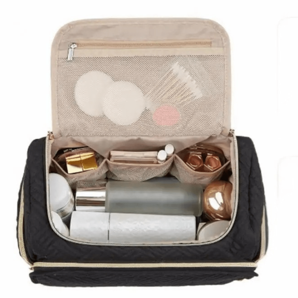 Trousse de toilette de luxe femme grande ouverture sur le dessus