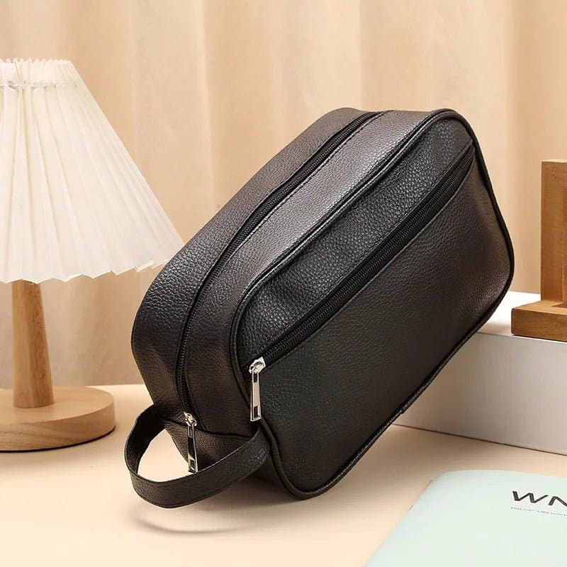 trousse de toilette de voyage Cuir noir - La trousse Beauté