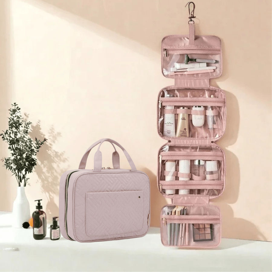 Trousse de toilette femme avec crochet et poche de cosmétique À suspendre - La trousse Beauté