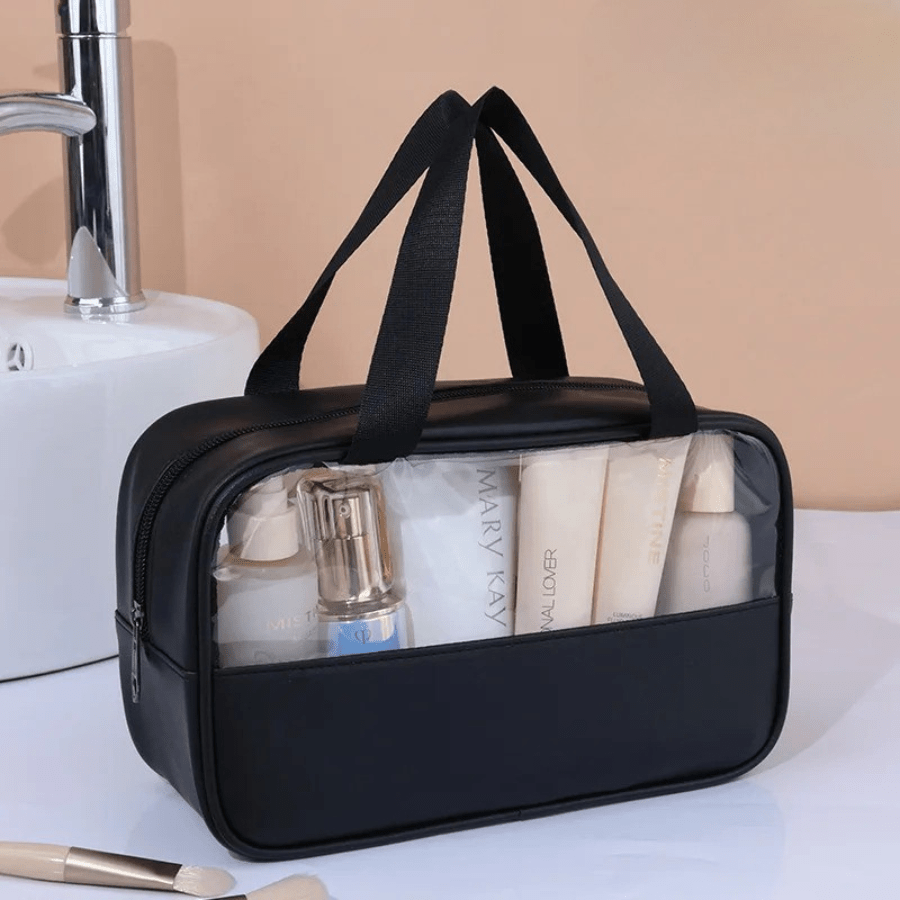Trousse de toilette pour voyager noir avec poignée