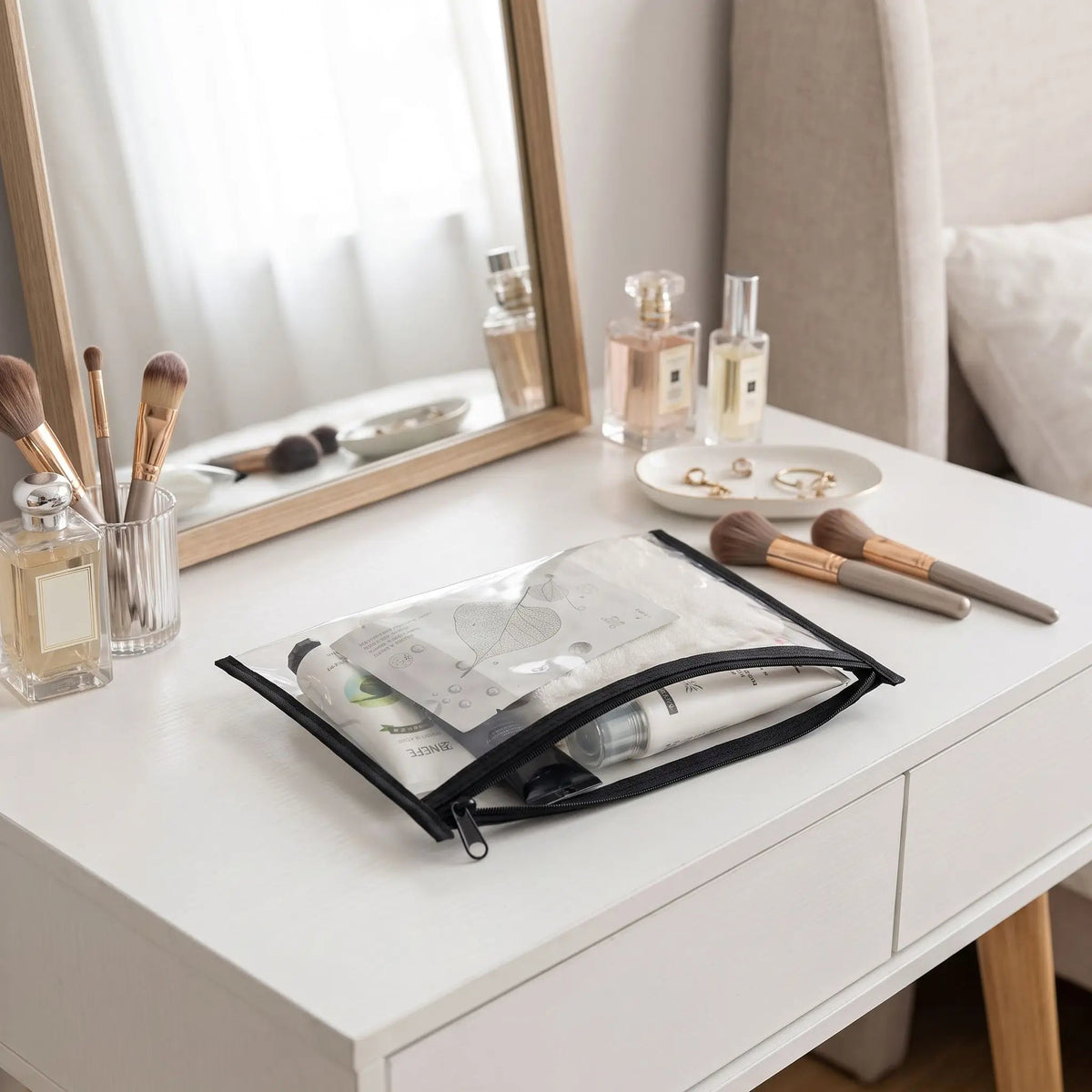 trousse maquillage transparente grande en pvc