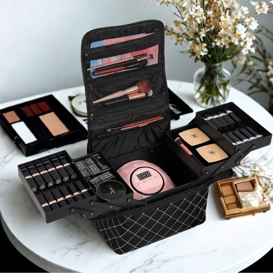 mallette maquillage avec plateaux extensibles