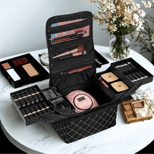 mallette maquillage avec plateaux extensibles