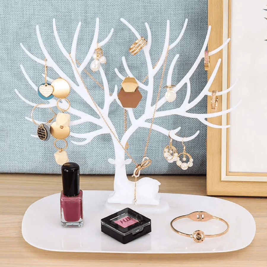 arbre à bijoux forme cerf blanc