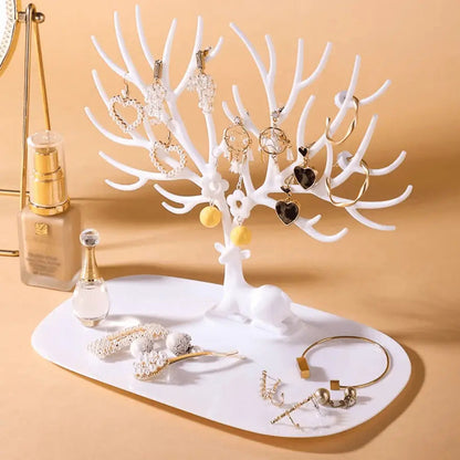 arbre à bijoux blanc plastique forme cerf
