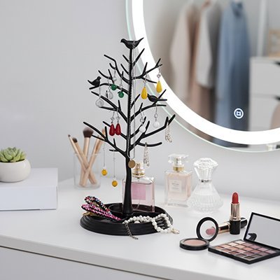 Arbre  bijoux noir support