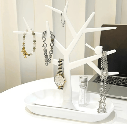 arbre à bijoux blanc plastique support
