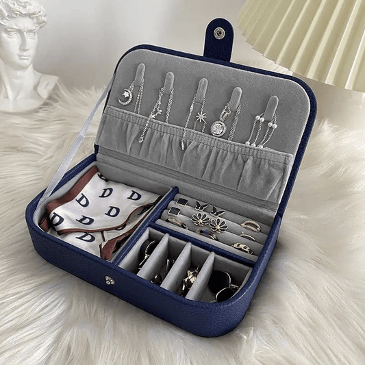 boite a bijoux de voyage bleu
