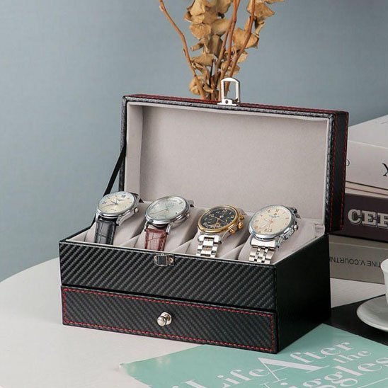 Boite à bijoux pour les montres avec tiroir pour petit bijoux