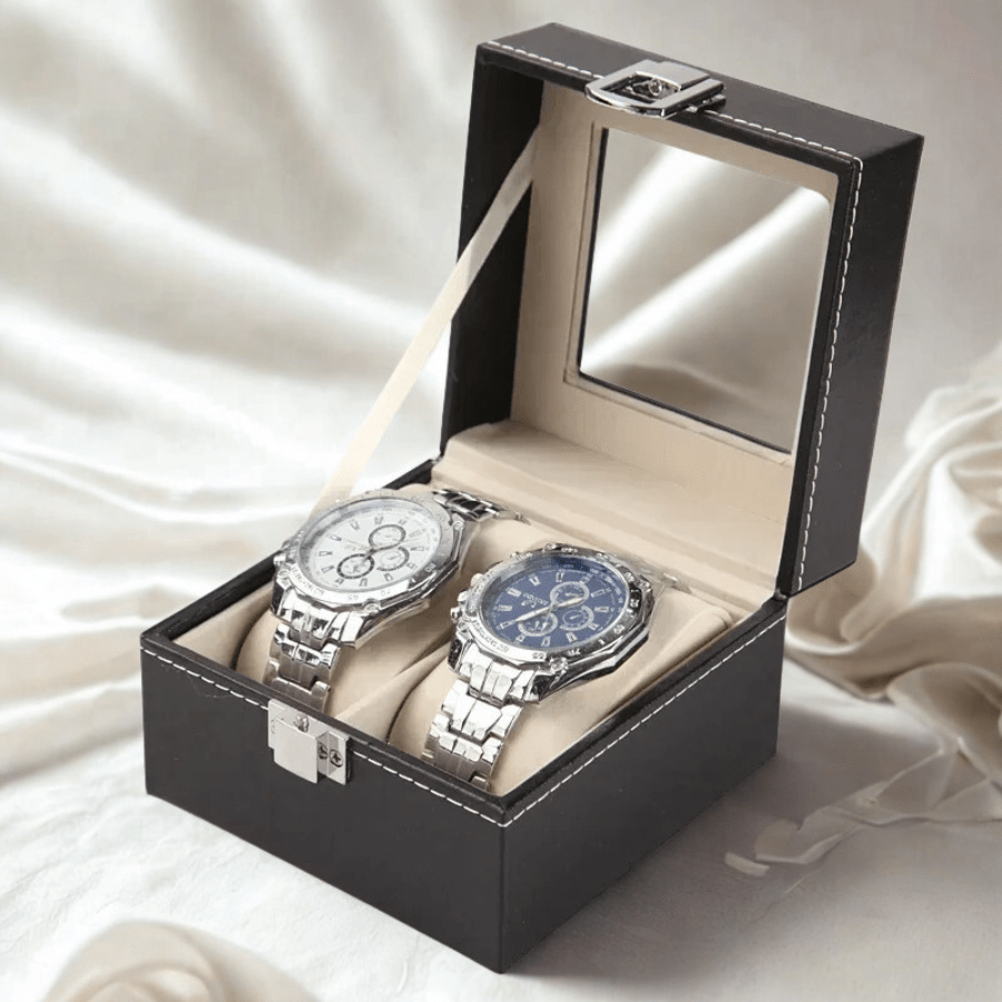 Boite à bijoux pour deux montres
