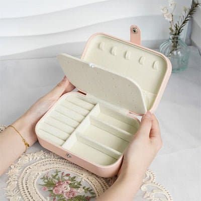 boite à bijoux voyage simili cuir intérieur velours