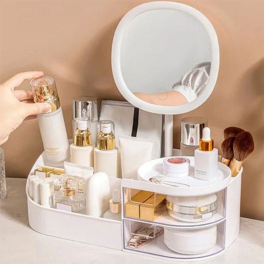 Boite à rangement maquillage avec miroi led