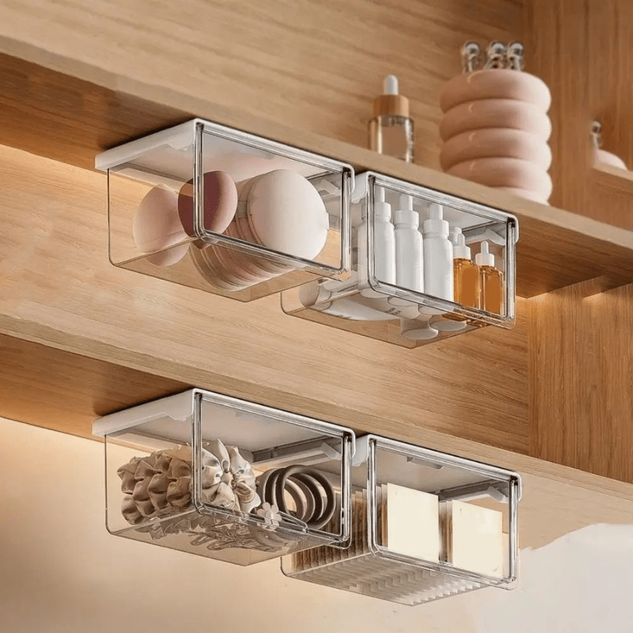 boite à rangement maquillage sous armoir salle de bain