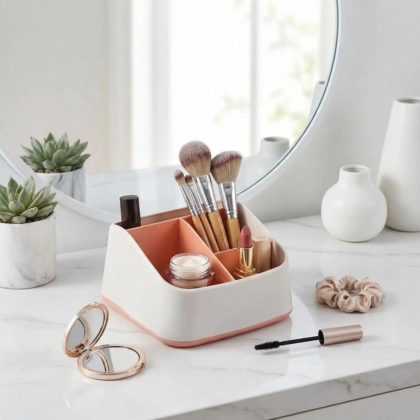 boite de rangement maquillage orange