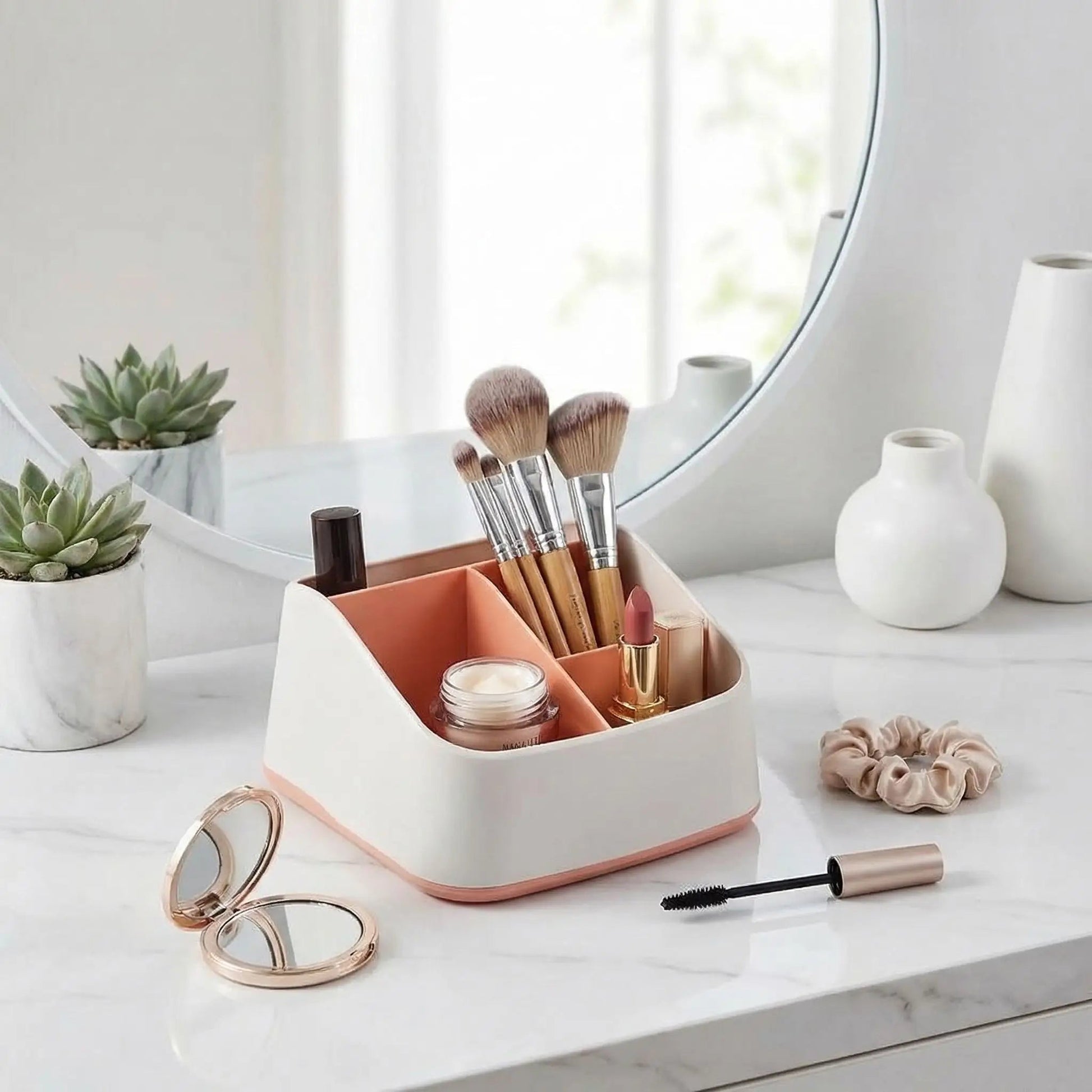 boite de rangement maquillage orange