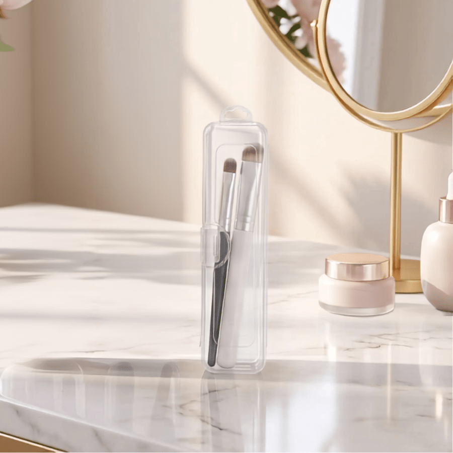 boite de rangement our pinceaux maquillage transparent petit