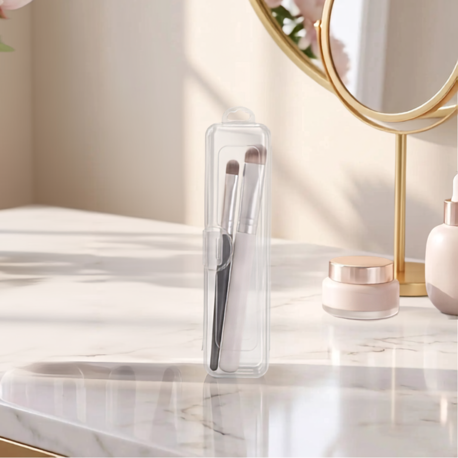 boite de rangement our pinceaux maquillage transparent petit