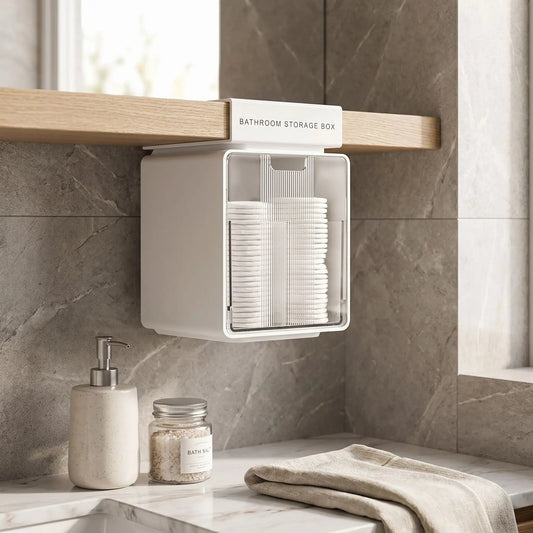 boite de rangement salle de bain suspendu sous armoire