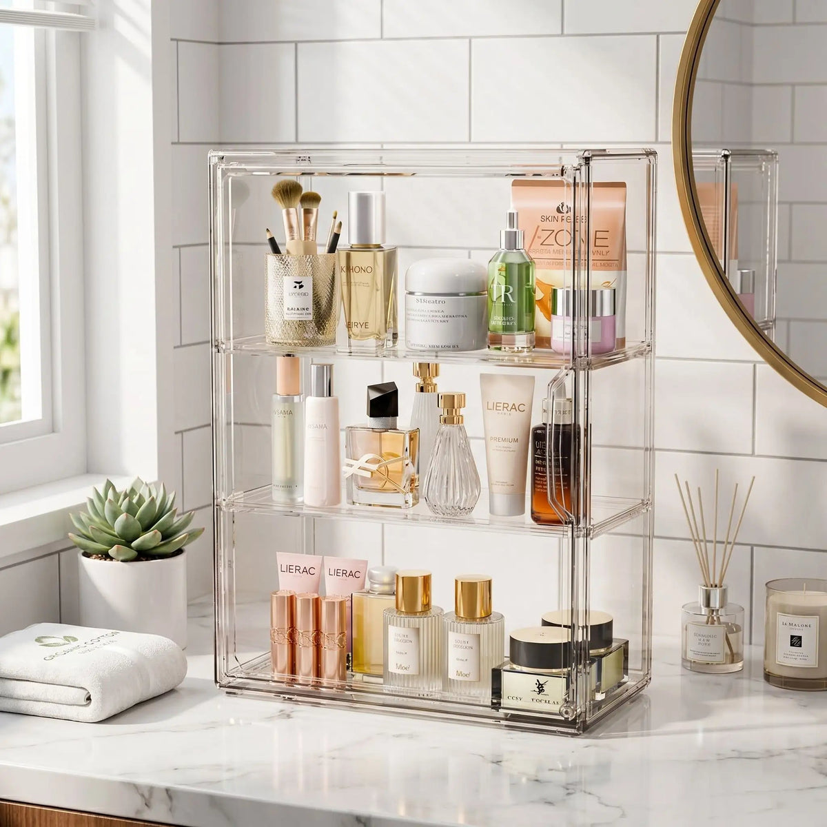 boites de rangement salle de bain trois étages