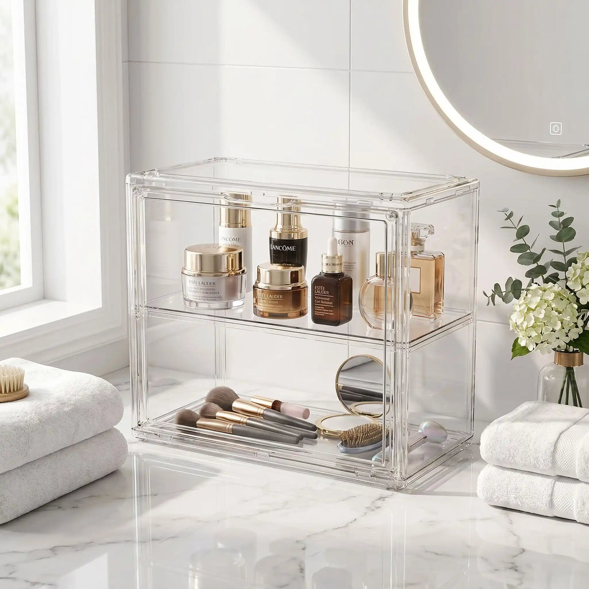 boite de rangement salle de bain deux étages