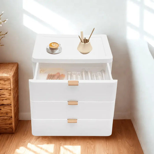 boite pour rangement maquillage tiroirs plastique blanc