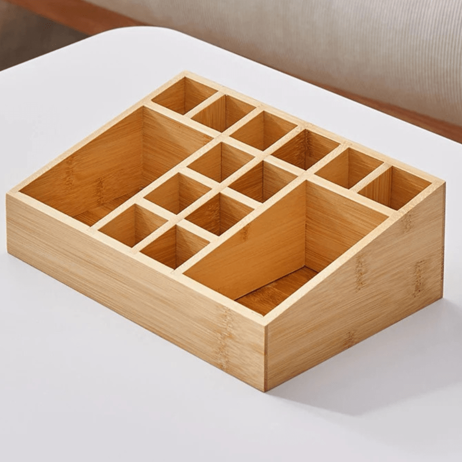 Boite rangement maquillage bois massif naurel vide