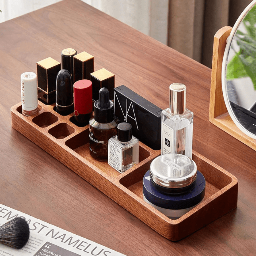 boite rangement maquillage plateau en bois