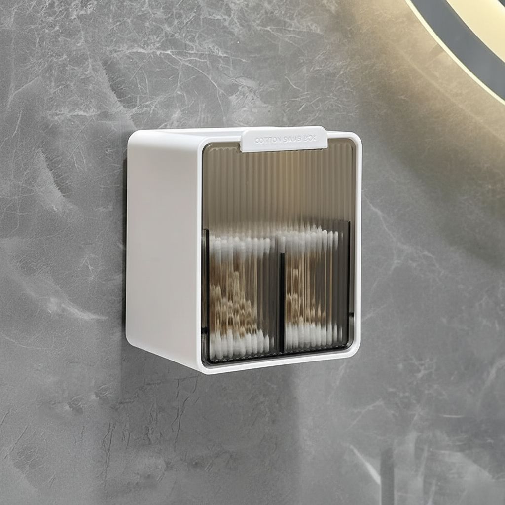 boite rangement pour salle de bain blanc en plastique