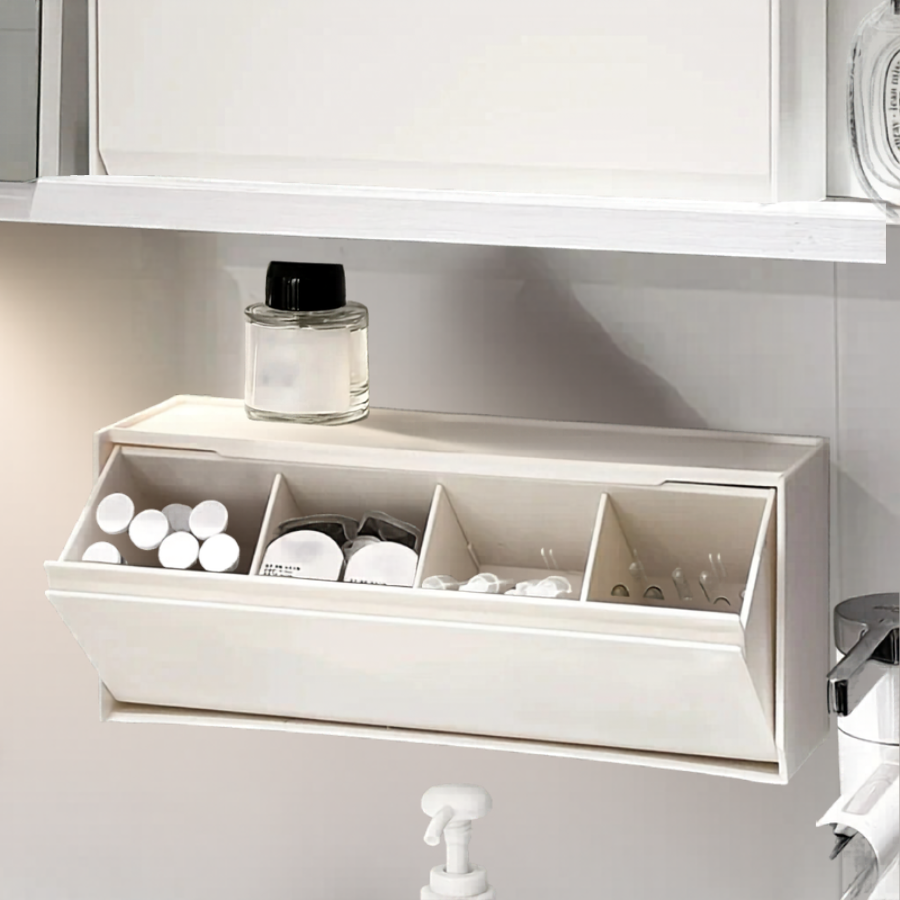 boite rangement salle de bain blanc modulable au mur