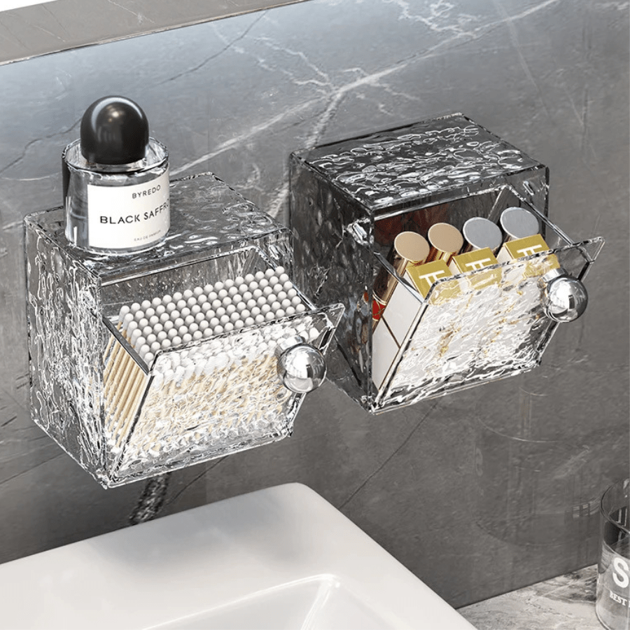 boites maquillage deux teinte rangement salle de bain