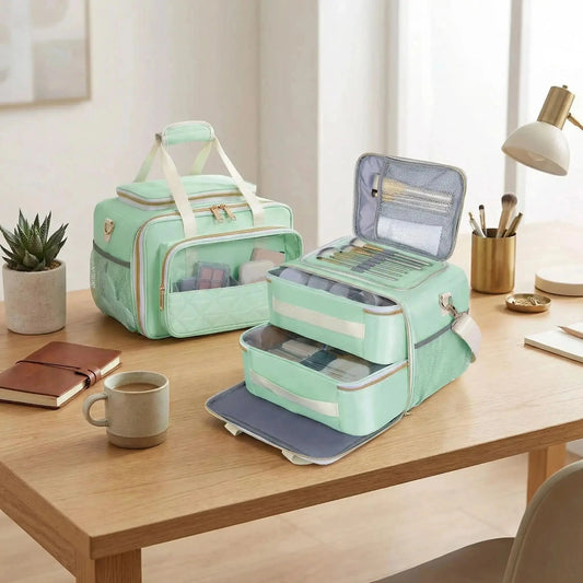 grande trousse de toilette avec compartiment vert