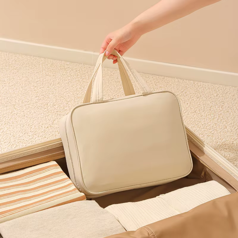 grande trousse de toilette beige