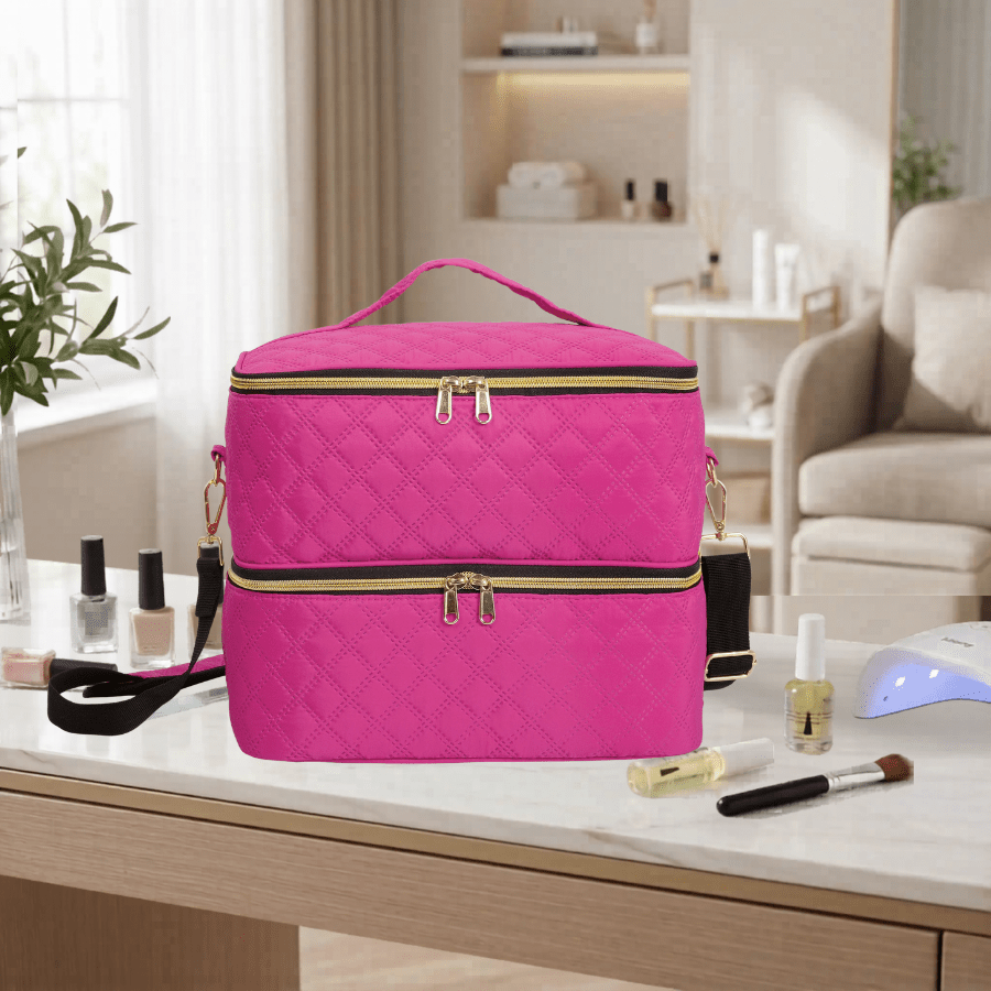 malette maquillage professionnelle rose foncé