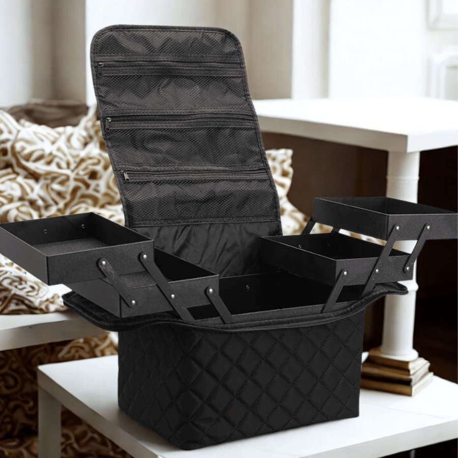 Mallette à maquillage boite rigide en plastique plateau extensible