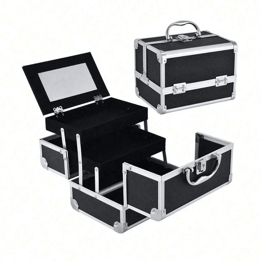 mallette pour maquillage noir en acier