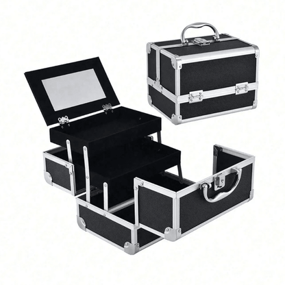 mallette pour maquillage noir en acier