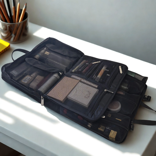 maquillage valise noir avec rangement multiple