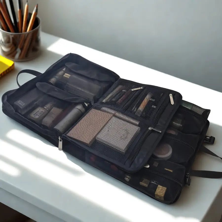 maquillage valise noir avec rangement multiple