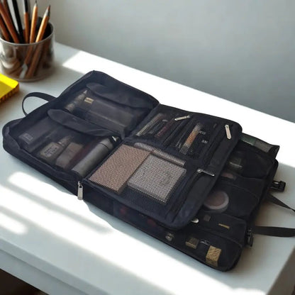 maquillage valise noir avec rangement multiple
